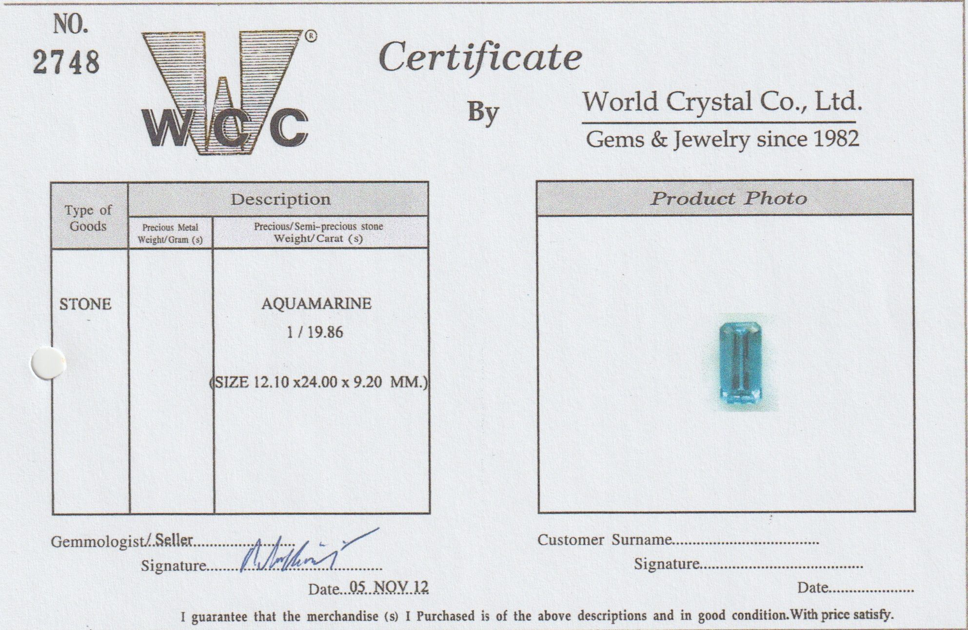 19,86ct Aquamarin Treppenschliff | Edelstein Aquamarine