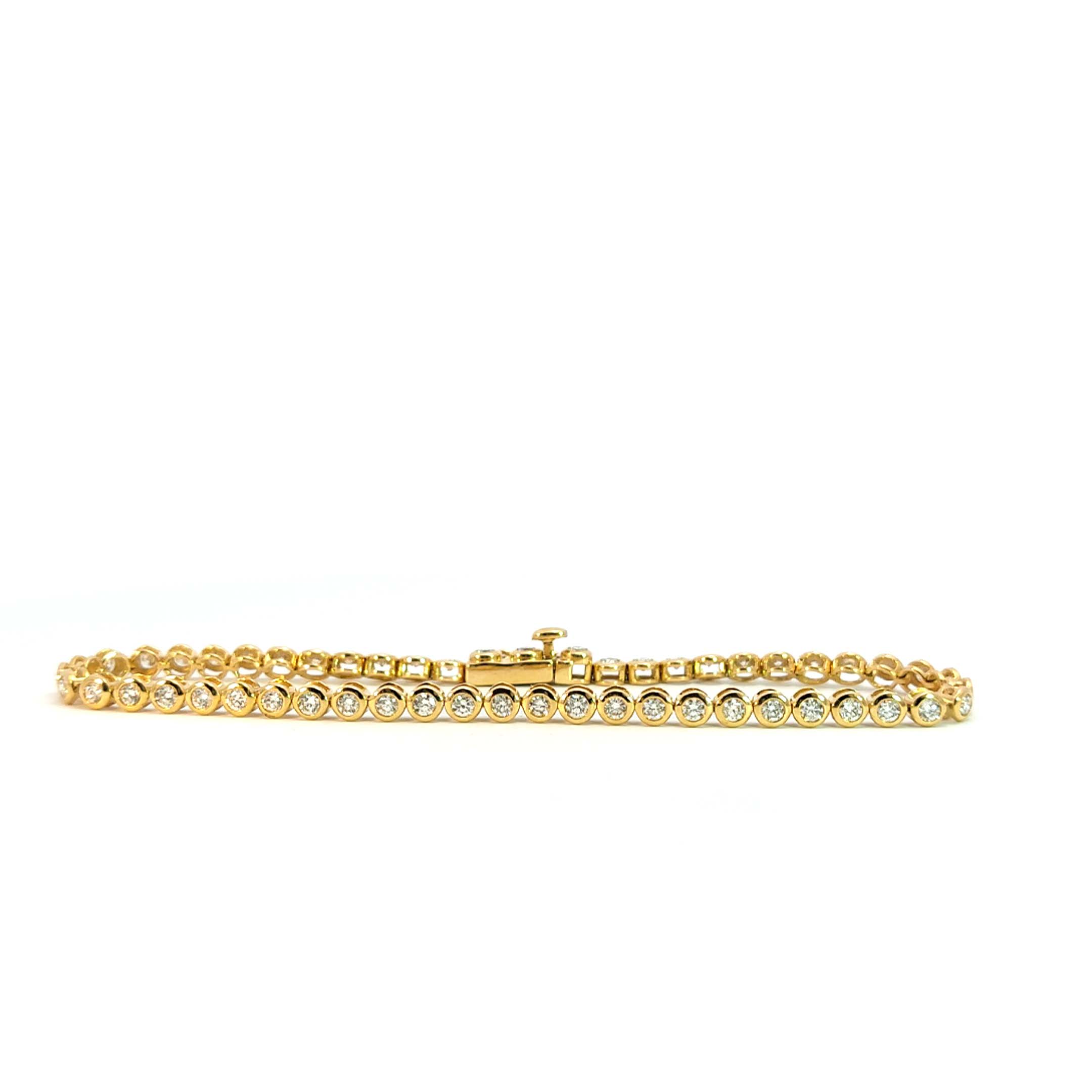 Unikat Diamant Gelbgold-Armband, 18 kt mit 0,29ct Diamanten und Perlensträngen