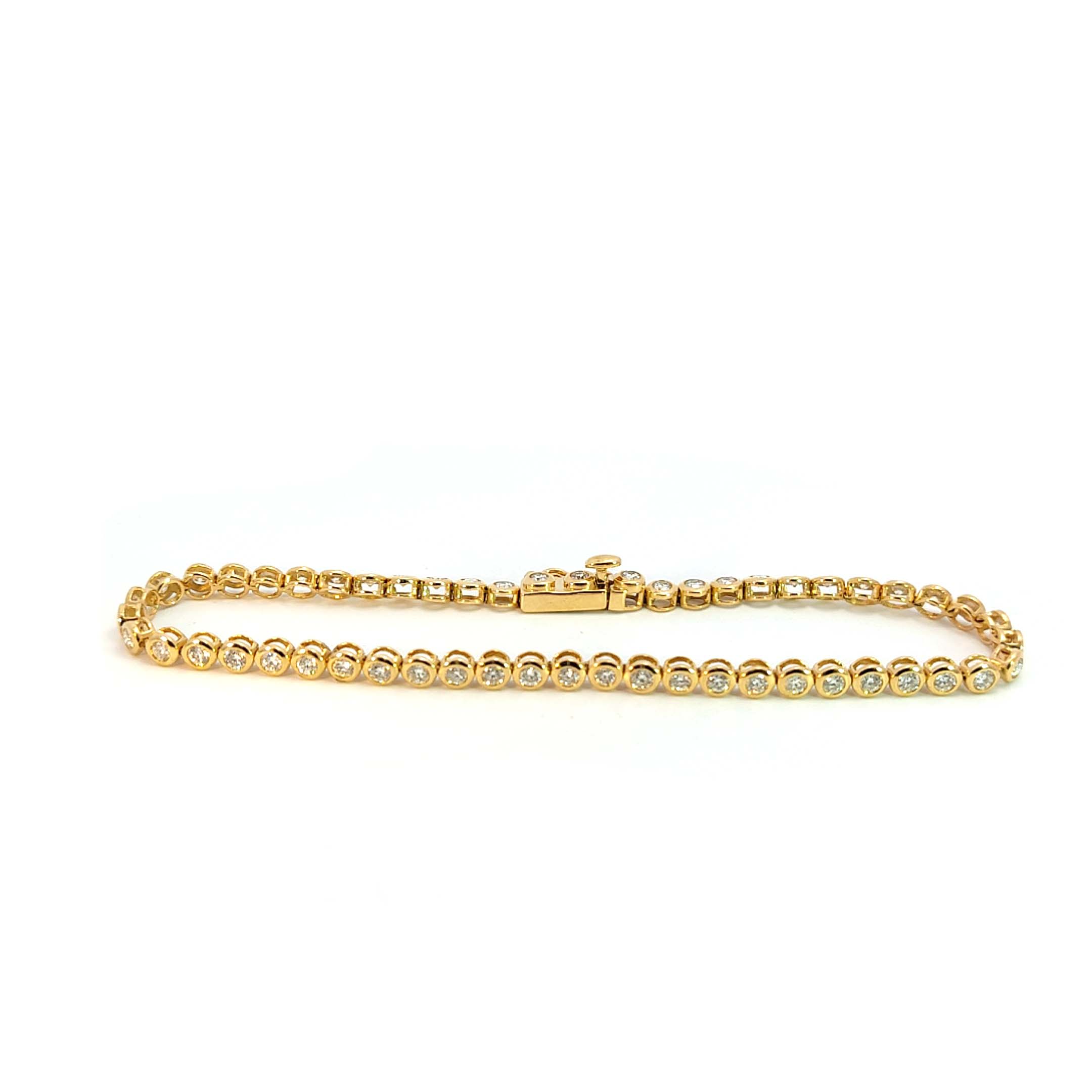 Unikat Diamant Gelbgold-Armband, 18 kt mit 0,29ct Diamanten und Perlensträngen