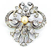 Diamant-Brosche „Margaritenblüte“, 14 kt Gelbgold mit 1,93ct Diamanten, für Vergrösserung bitte hier klicken!