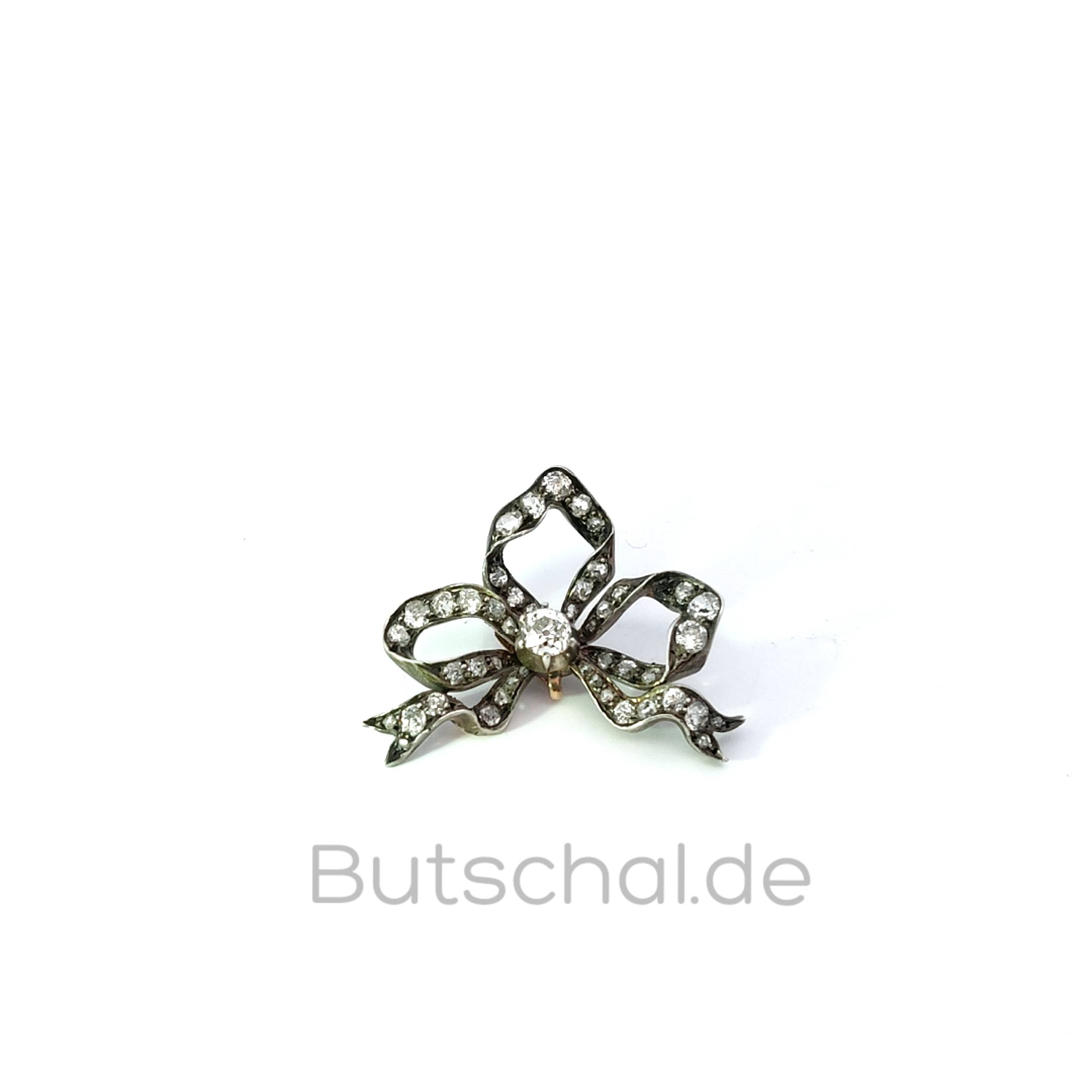 Blumenbouquet -Blumenbrosche mit 0,45ct Diamanten und 0,97ct Saphiren