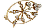 Ovale Diamant-Brosche aus 14 kt Roségold mit 25 Diamanten 1,11ct, für Vergrösserung bitte hier klicken!