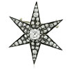 Antike Sternbrosche mit 3,42ct Altschliffdiamanten mit Silber,Gold, für Vergrösserung bitte hier klicken!