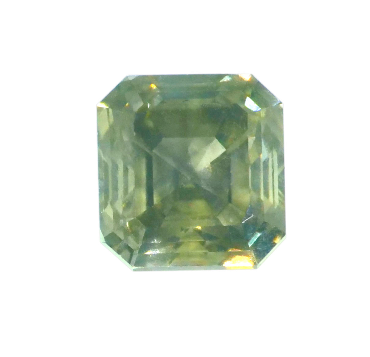 1,02ct Diamant Smaragdschliff grünlich grau/si2 | Diamanten 