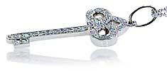Tiffany Anhänger - Diamant Schlüssel 0,398 ct, 750er Kette Weißgold, für Vergrösserung bitte hier klicken!