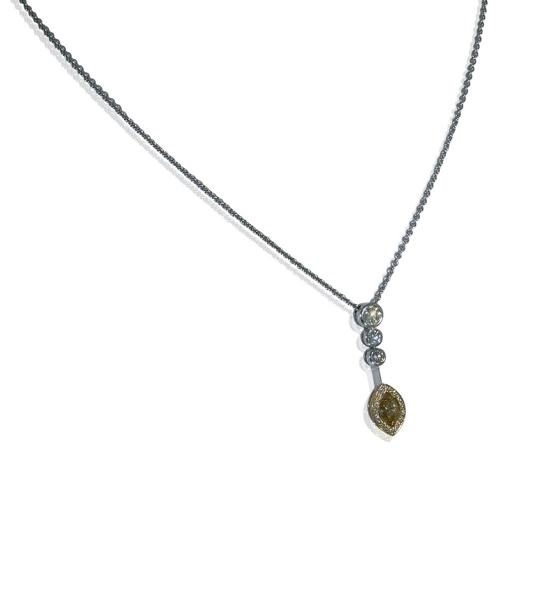 Diamant-Collier in Weißgold und Roségold mit 1,45ct Diamanten | Halskette mit Diamanten  