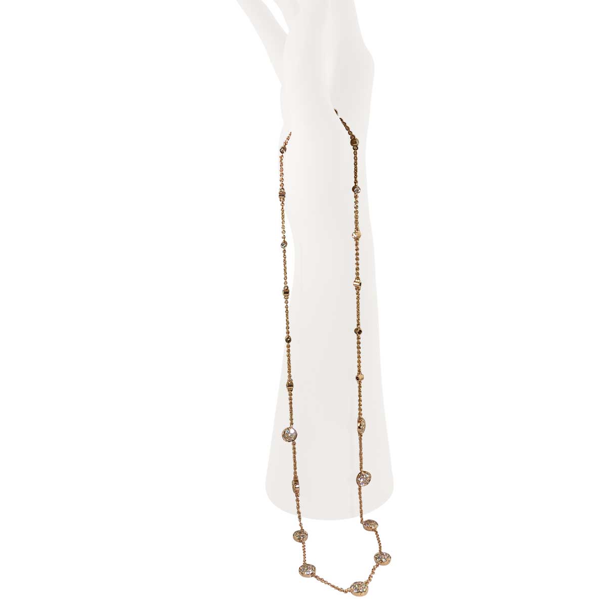 Brillant-Halskette  mit 75 Brillanten 2,44ct in 14 kt Rosegold 