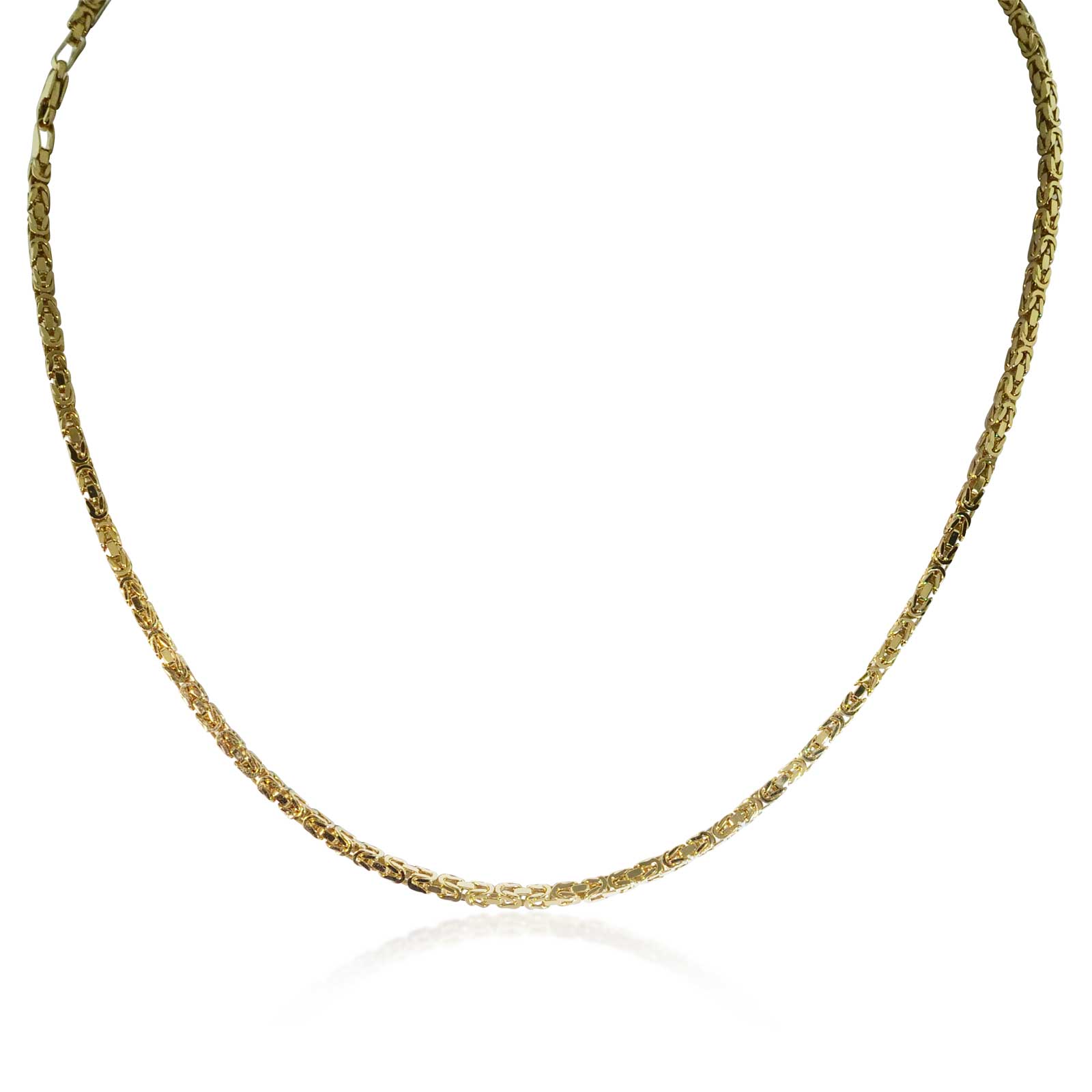 Gelbgold-kordelkette 585 mit goldenen Kugeln, 78cm Länge