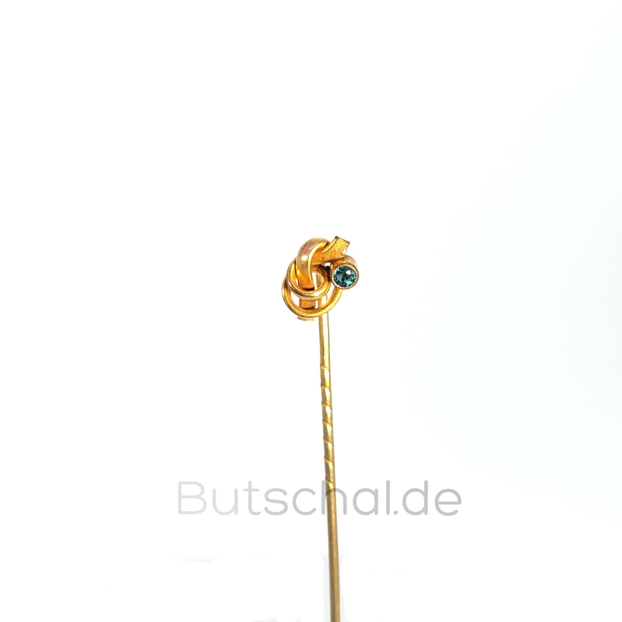  Krawattennadel - Goldene Schleife mit Safir
