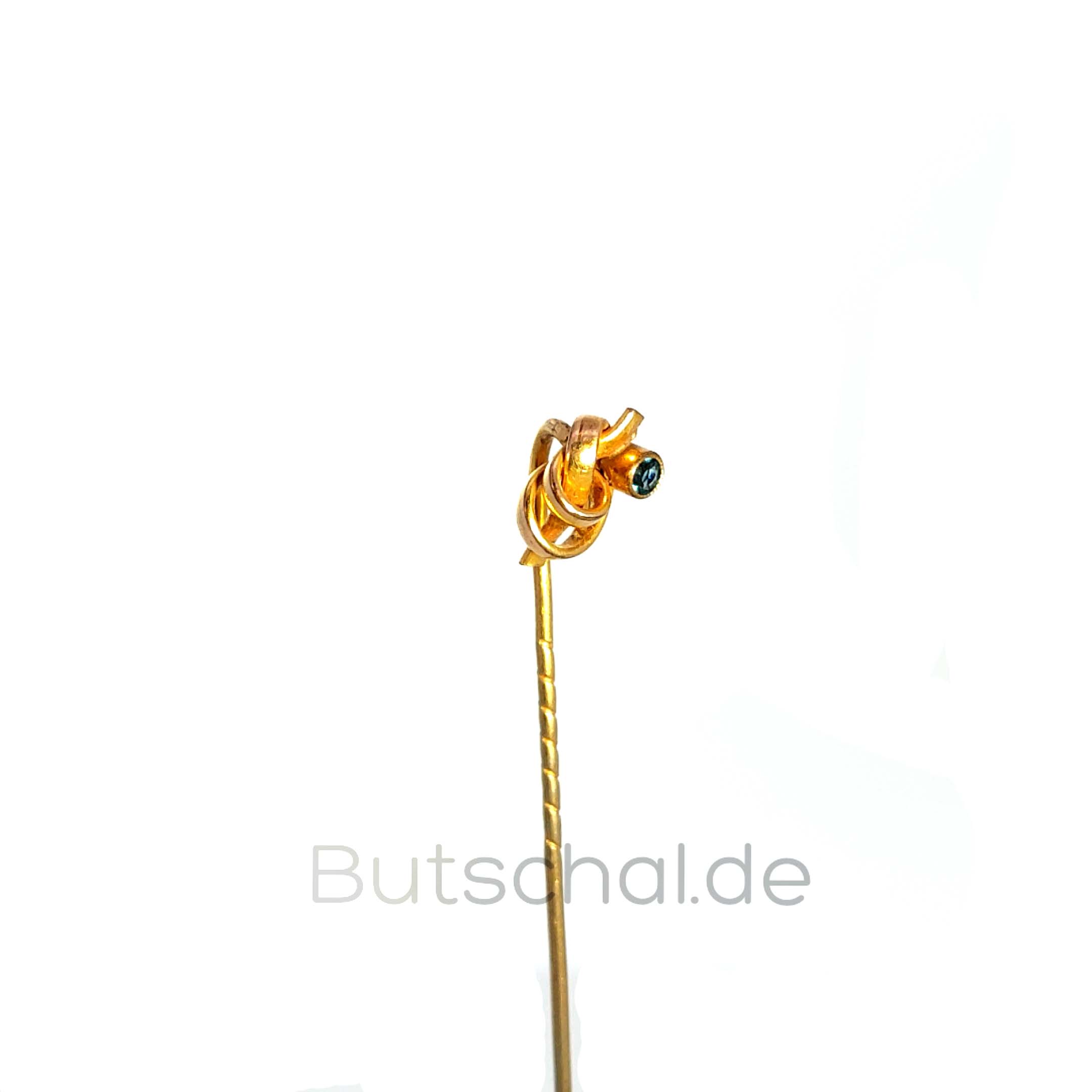  Krawattennadel - Goldene Schleife mit Safir