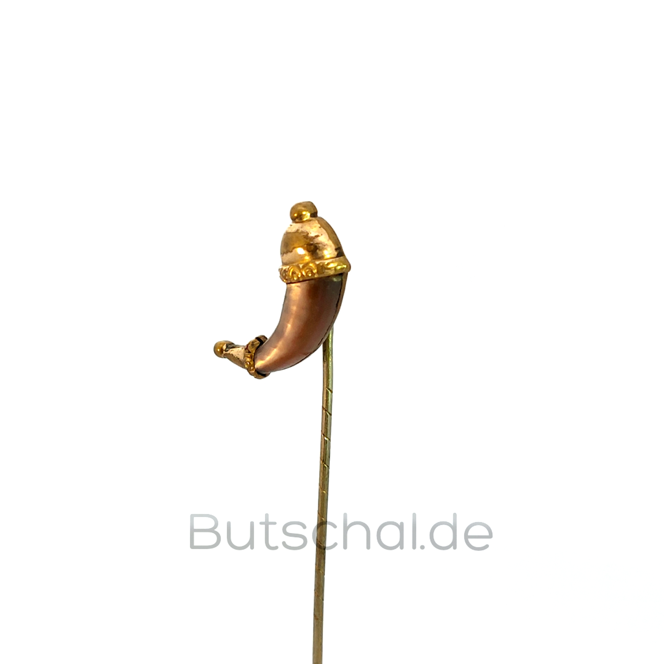 Krawattennadel - Füllhorn aus Perlmutt in Gold gefasst 