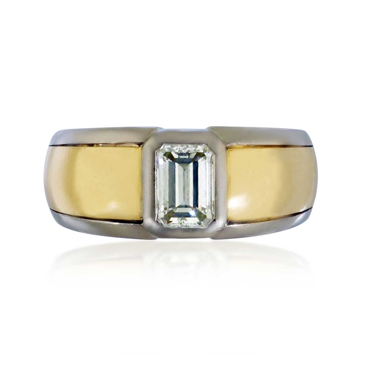 Diamant-Bandring mit 0,964ct Diamant-Baguette in 750 Gold