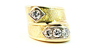  Diamantring in Gelbgold-Weissgold mit 13 Diamanten 0,30 ct  pavee , für Vergrösserung bitte hier klicken!