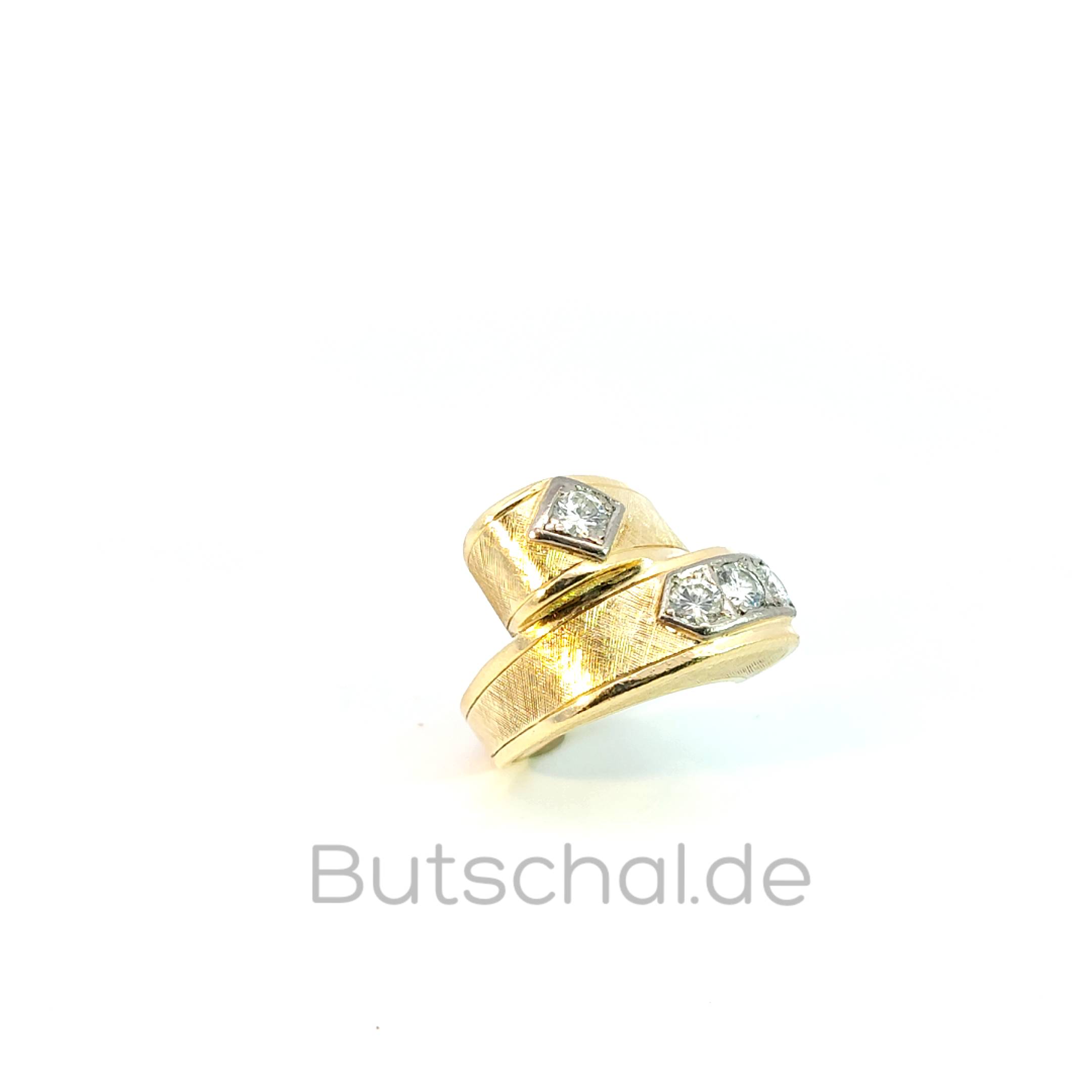  Diamantring in Gelbgold-Weissgold mit 13 Diamanten 0,30 ct  pavee 