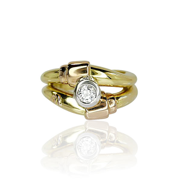 Maurice Lacroix Designer Ring Gelbgoldener Ring mit 0,290ct Diamant