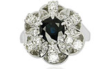 Diamant-Weissgoldring mit quadratischem Diamant Solitär 1,24ct si2/top Cape | Verlobungsringe, für Vergrösserung bitte hier klicken!