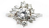 Safir-Diamant Goldring mit 1,96ct Diamantcarrees und 1,33ct Saphircarrees, Brillant , für Vergrösserung bitte hier klicken!