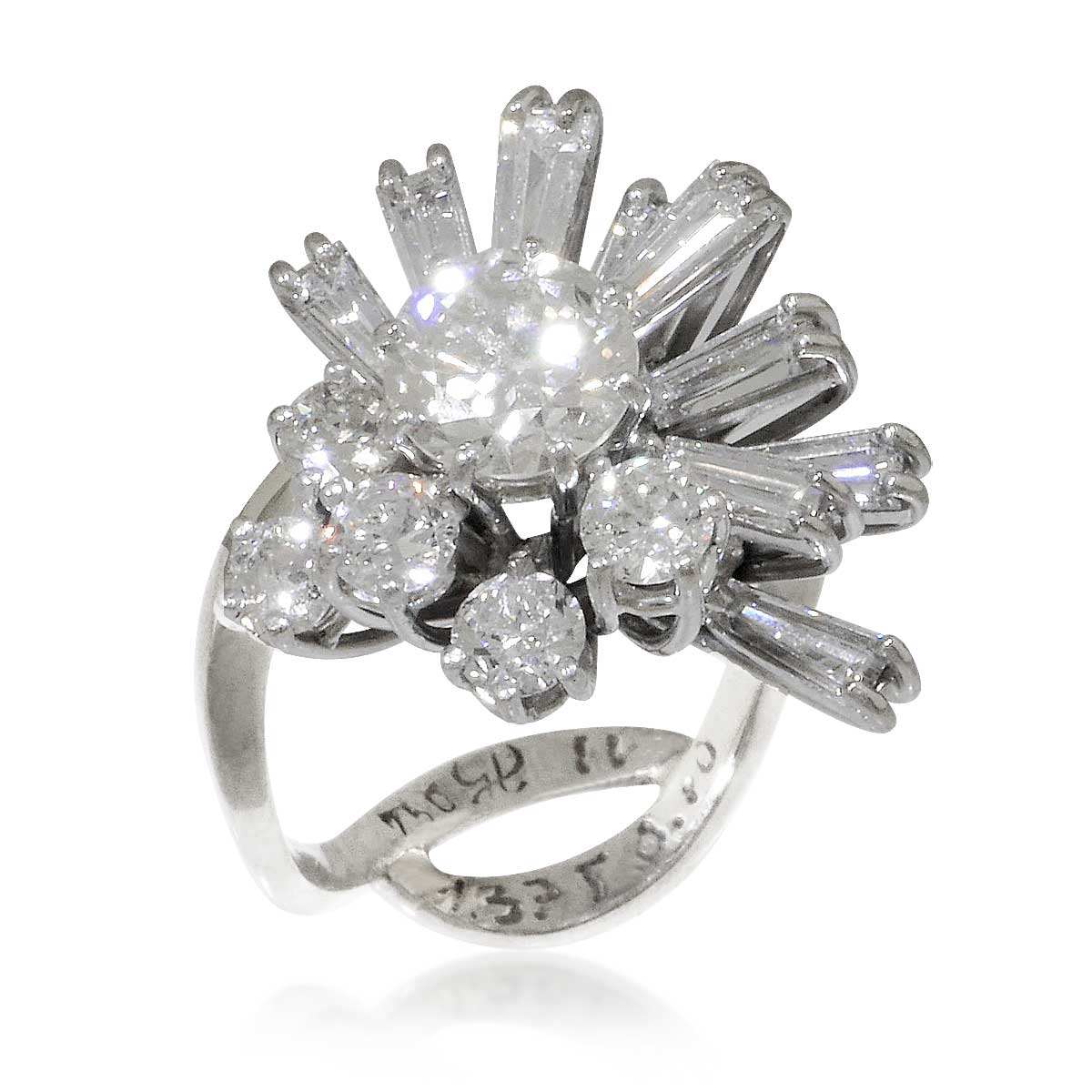 Diamant-Brillant-Ring  mit Diamanten in zwei Schliffen, ca. 1,83 ct.