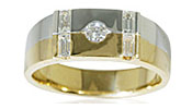 Diamant-Bandring mit einem  0,818ct Diamantbaguette, in 18kt Weißgold-Gelbgold, für Vergrösserung bitte hier klicken!