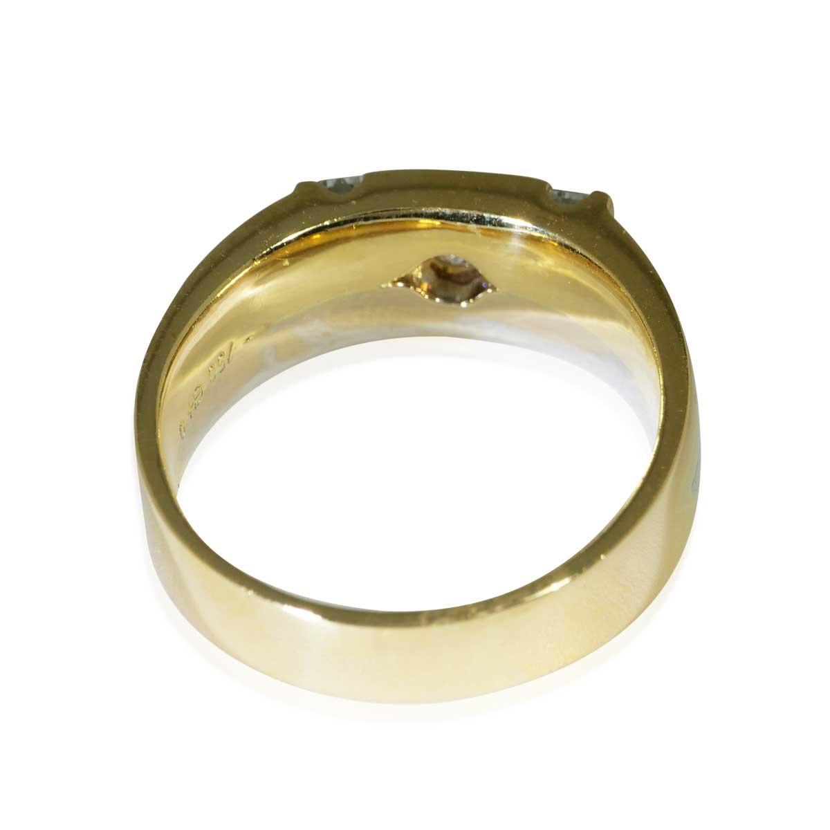 Diamant-Bandring mit einem  0,818ct Diamantbaguette, in 18kt Weißgold-Gelbgold