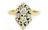 Brillant-Ring mit 1,29ct Brillanten in Blumenform 14 Karat Gelbgold-Weissgold , für Vergrösserung bitte hier klicken!