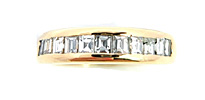 Halb-Memoire Diamantring mit 0,42ct Diamantcarrés in 18kt Gelbgold , für Vergrösserung bitte hier klicken!