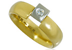 NIESSING Ring Rotation 18 kt Gelbgold und Platin mit Brillant ca. 0,07 ct , für Vergrösserung bitte hier klicken!