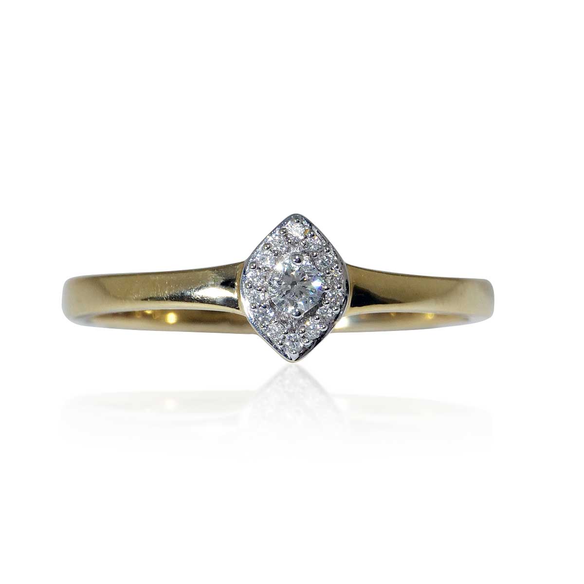 Antiker Rubin-Diamant-Ring mit 0,36ct Altschliffdiamanten in Silber mit Gold