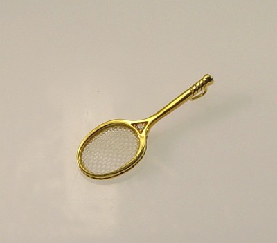 Anhänger Gold 18 kt   „Tennisschläger “ mit 1 Brillanten