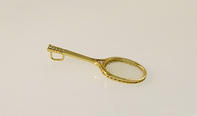 Anhänger Gold 18 kt   „Tennisschläger “ mit 1 Brillanten