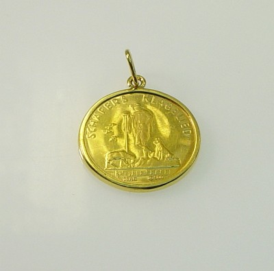 Anhänger Gold 18 Kt mit Gold-Münze (900 Gold) „Franz Schubert“