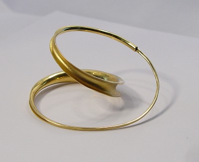1 Esotherische Ohrschmuck zum Einhängen „Spirale“, 18 Kt Gold