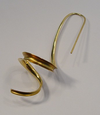 1 Esotherische Ohrschmuck zum Einhängen „Spirale lang“, 18 Kt Gold
