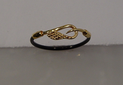 Ring aus Elefantenhaar mit Gold 18 Kt in Schlangenform