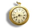 Gold Spindeluhr Taschenuhr Mitte 18. Jahrhundert, für Vergrösserung bitte hier klicken!