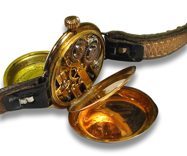 Remontoir Cylindre 10 Rubis N 1143  9 goldene Taschenuhr - Armbanduhr  
